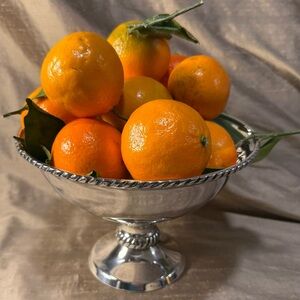 Pottery Barn Silver plate footed bowl